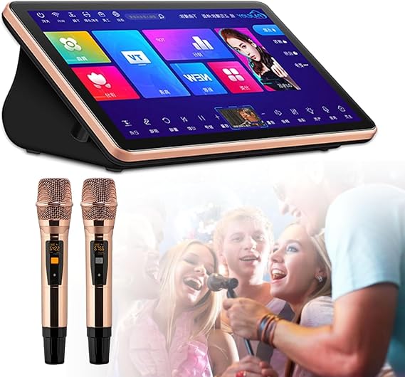 Karaoke Machine with 4K HD Touch Screen, 26 Languages, Amplifier Function for Home Party Entertainment