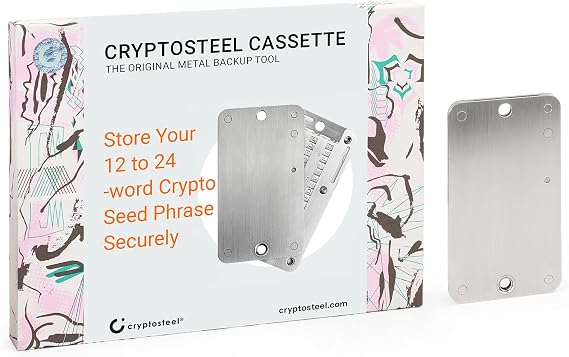 Cryptosteel Cassette Solo Fireproof Stainless Steel Seed Phrase Wallet Indestructible Backup for Bitcoin & Crypto Wallets Protects 12/24-Word BIP39 Recovery Keys