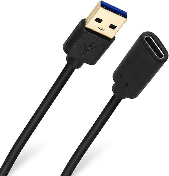 USB A to USB C Cable, USB 3.0 Type A Male to USB 3.0 Type C (USB-C) Female Data & Charging Converter Adapter for Laptop and PC (1.8M/6 Feet)