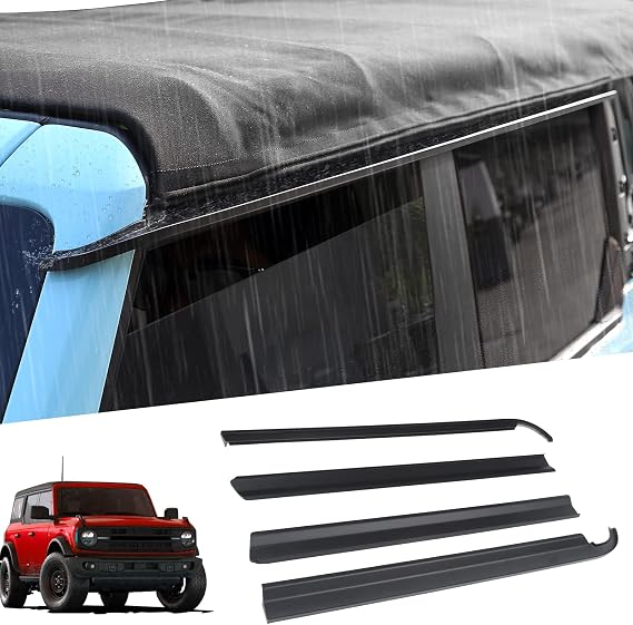 Mabett Window Visor Rain Guards for 2021-2024 Ford Bronco 4-Door | Not for Bronco Sport or 2-Door, 4Pcs, Helps Reduce Wind Noise and Mirror Fogging, UV- and Scratch-Resistant ABS