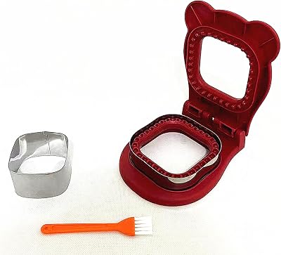 Sandwich Cutter and Sealer, Decruster Sandwich Maker for Kids Lunch - Uncrustable Maker, Easy for School Lunchbox and Bento Box - Square - Red