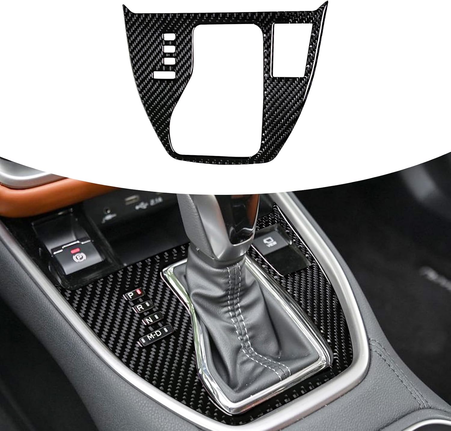 Compatible with Gear Shifter Box Panel Trim Carbon Fiber Protection Frame Sticker Interior Accessories Decoration for Subaru Outback 2021-2023Black