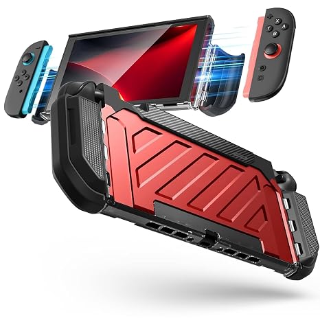 SUPCASE for Nintendo Switch 2 Case 2025, Joy Con Remove Friendly, Red | Military-Grade Protection, Ergonomic Grip, Dockable Integrated Protective Cover Accessories for Switch 2, Unicorn Beetle Pro