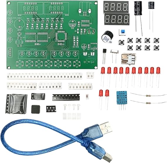Smart Temperature Humidity Control Kit 5V USB DIY Electronics Set with PCB Board Digital Display for Educational Training Projects