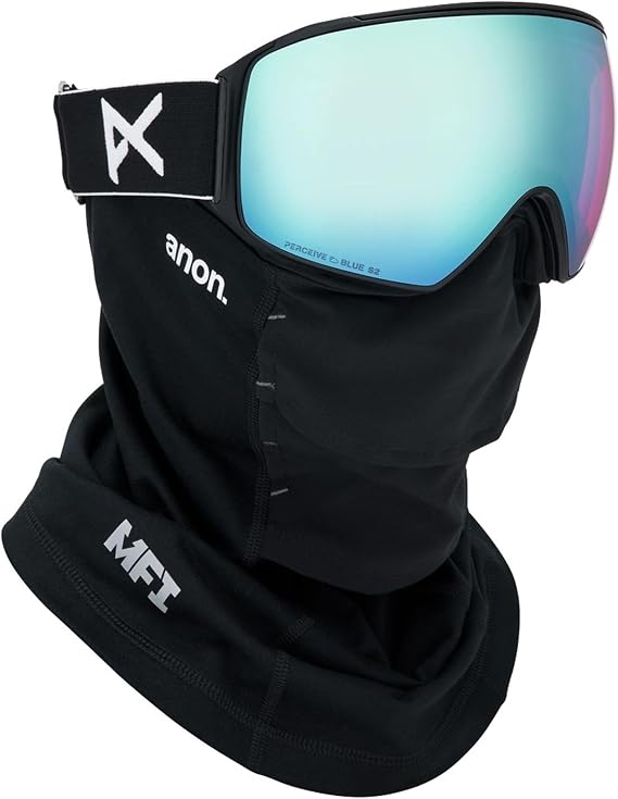 Anon M4 Toric Snow Goggles + Bonus Lens + MFI Face Mask - Low Bridge Fit (Frame: Black, Lens: Perceive Variable Blue, Spare Lens: Perceive Cloudy Pink)