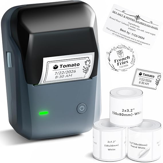 NIIMBOT B1 Label Maker Came with 3 Roll White Labels(Blue)