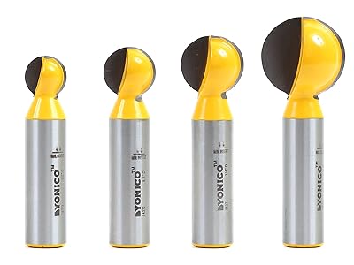 YONICO Groove Ball End Router Bit Set 4 Bit 12-Inch Shank 14471