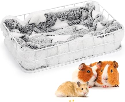 Rat Cage Platform, Hanging Guinea Pig Cage with Liner, Small Animals Platform Accessories, Animal Habitat Chinchilla Bed for Squirrel, Hamster, Parrot