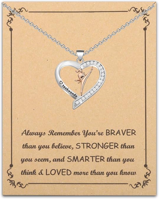 BNQL Taekwondo Necklace for Girls Women - Martial Arts Jewelry Gifts for Taekwondo Lovers