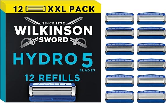 Wilkinson Sword Hydro 5 Tıraş Bıçağı Yedekleri, Erkekler İçin, 12 Adet