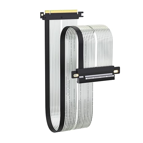 GLOTRENDS 600mm PCIe 5.0 X16 Riser Cable Straight Angle for GPU Server, Support Cascading to Extend Length, Industrial-Grade Performance