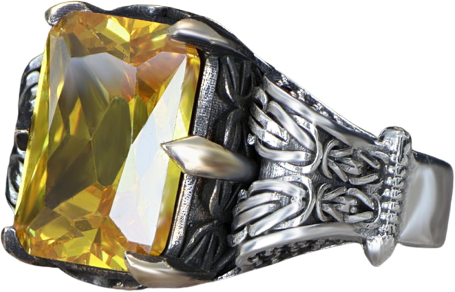 925 Carat Citrine Stone Silver Ring New Design Jewelry