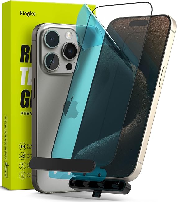 Ringke for iPhone 15 Pro Max Screen Protector [Full Cover Glass]