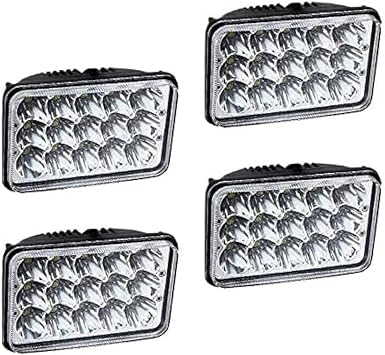 DOT Approved 4X6 Inch Sealed Beam LED Headlights Fit For Kenworth T600 T800 / Peterbilt 357 378 379, H4651 H4652 H4642 H6545 H4656 H4666 Rectangular Headlight High and Low Beam 4PCS