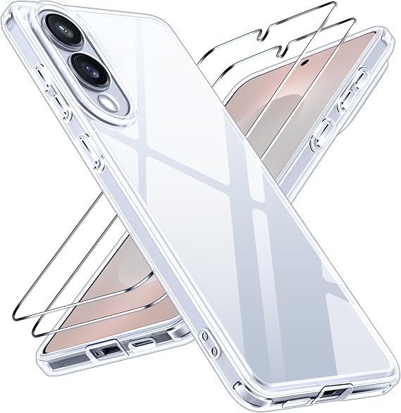 ivoler 3-in-1 Case for Samsung Galaxy S25 Edge 5G 6.7 inch, Clear
