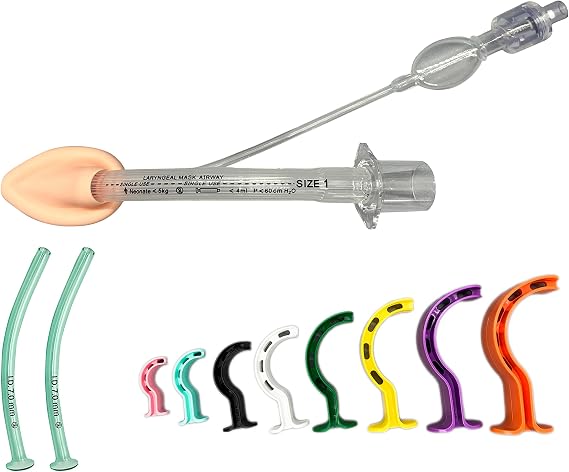 Endure Complete Airway Emergency Kit, 8 Sizes Berman OPA + 2 Pack NPA (28 FR) + 2 Pack Lubricating Jelly + 1 Pack Laryngeal Mask (LMA #1)