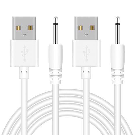 2.7Ft USB DC Charging Cable 2.5mm DC Charger Cord Fast Charging Replacement Cable - 2 Pack