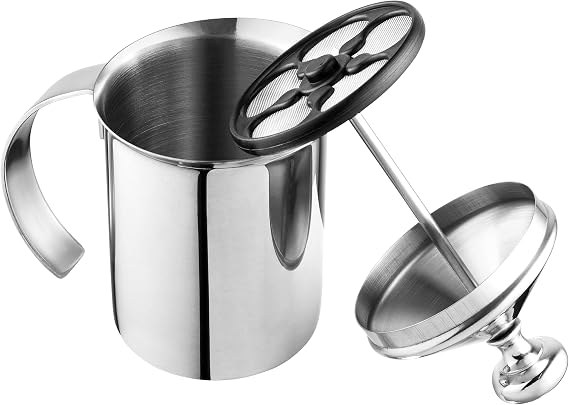 Bellemain Manual Milk Frother, Stainless Steel for Coffee & Matcha