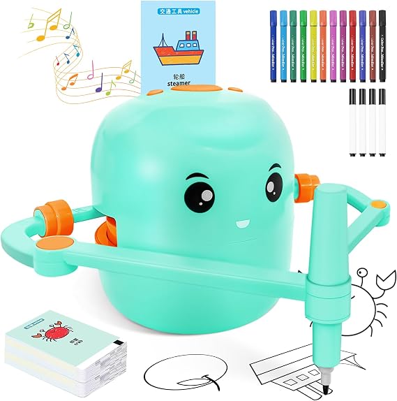 Drawing Robot for Kids, 150 Learning Cards STEM Learning Toy Ages 3-8