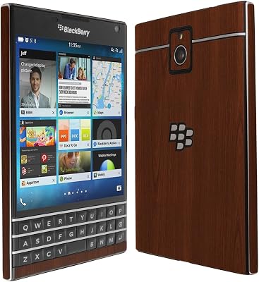 Skinomi Dark Wood Full Body Skin Compatible with BlackBerry Passport Full Coverage TechSkin with Anti-Bubble Clear Film Screen Protector