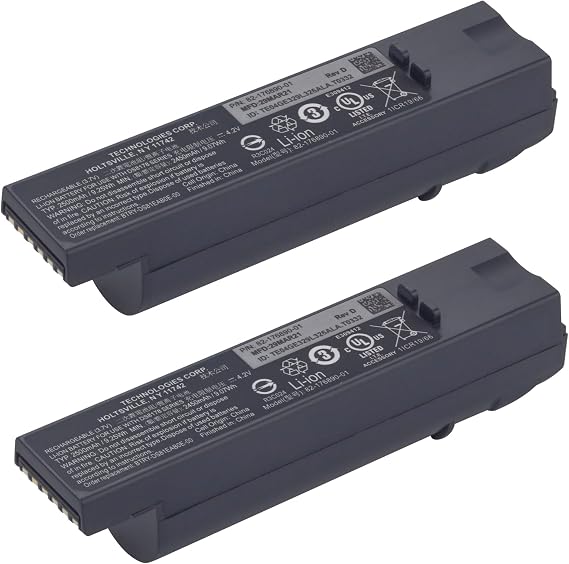 2 Pcs Replacement Battery for Zebra 8100 Series Scanners DS8100 DS8170 DS8178 BTRY-DS81EAB0E-00 BTRY-ZDS81EAZB0E-00 71-176890-01 82-176890-01 Barcode Scanner Battery Capacity 3.7V 2500mAh/9.25Wh