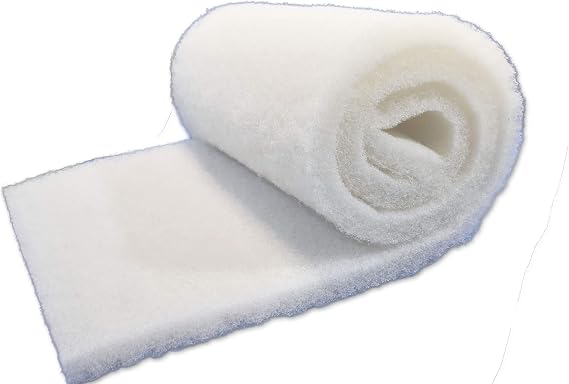 Beige Coarse Filter Media, 2" Thick, 20" x 56" Roll, Perfect for Aquariums, Ponds or Water Gardens, Made in USA