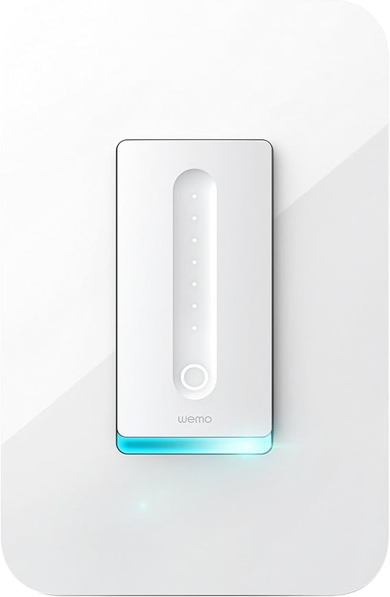WeMo F7C059 Dimmer Wi-Fi Light Switch, Works w/Amazon Alexa & Google Assistant