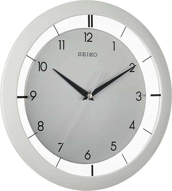 SEIKO QXA520WLH Metal Non Ticking Wall Clock, White, 11 Inch