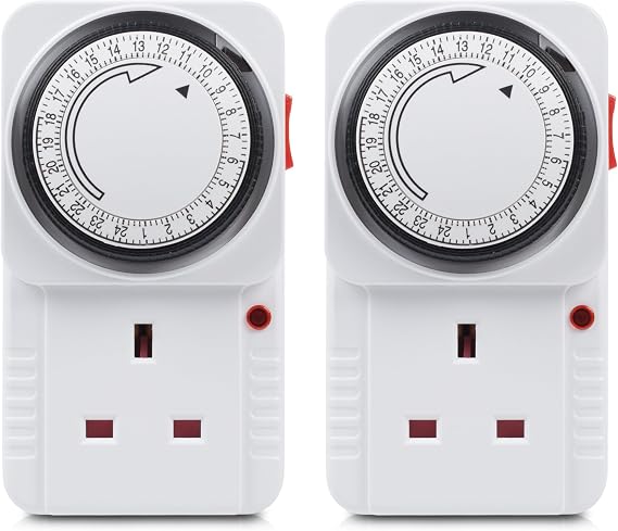 hbn 24Hour Mechanical Timer Plug Socket UK,Light Timers for Home Security