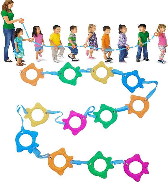 Toddler Walking Rope, Preschool Safety Line with Handles, Colorful Detachable Transition Rope for Daycare and Kindergarten Kids
