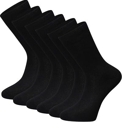 Cotton Socks for Men and Women Soft Dress Trouser Socks Super Soft Breathable Premium Comfort Daily wear 6-pairs