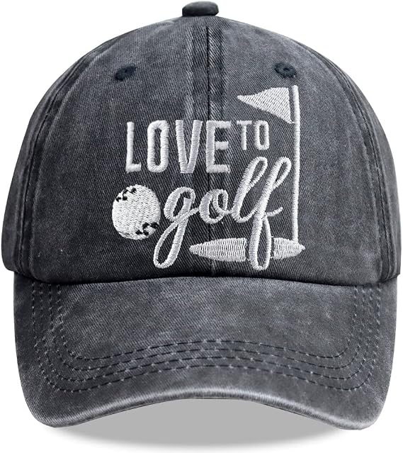 Golf Baseball Cap for Men Women, Embroidered Adjustable Cotton Golf Gifts Dad Hat