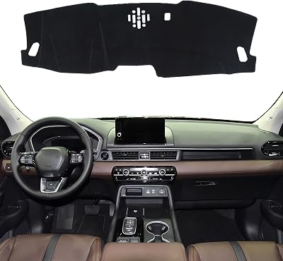 LLKUANG Car Dashmat Dash Mat Cover Compatible with 2023 2024 2025 Honda Pilot Without HUD,Polyester Car Dashboard Cover Sun Shade Pad Anti-Slip Dash Board Accessories Mesh ProtectorLHD Black