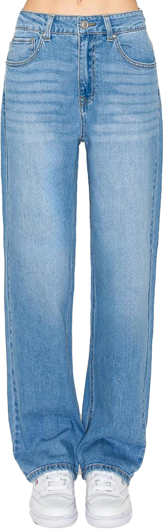 WAX JEAN Collection Women's Loose Fit Straight Wide Leg Jeans