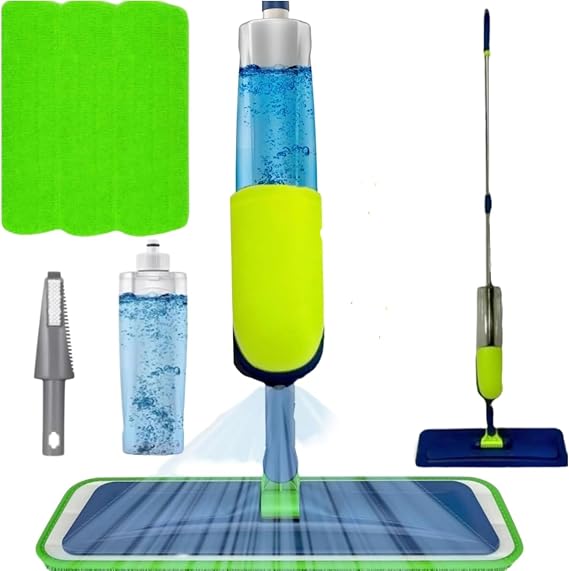 SWISSPACK- Bundle Spray Mop Pack- Mop Spray for Floors 3 Pads, and 600Ml Refillable Bottle Suitable for Hardwood, Marble, Tile, Laminate, or Ceramic Floors- Falcon