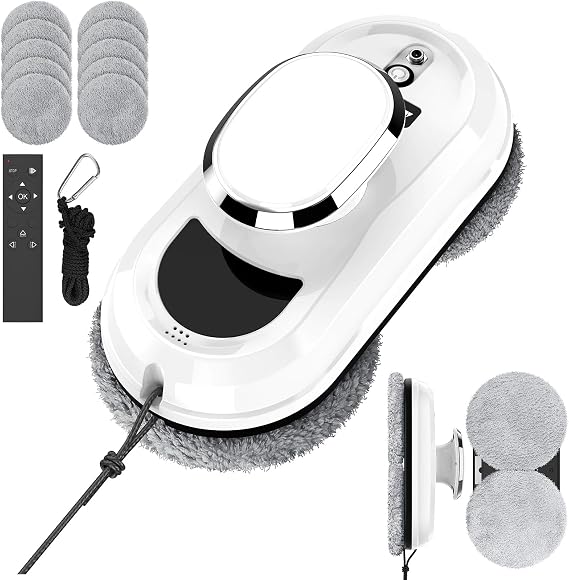 Window Cleaning Robot 5600Pa Window Robot with Remote Control 3 Cleaning Ways Intelligent Navigation and Edge Detection System