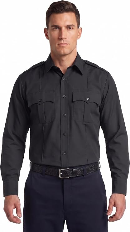 First Class 100% Polyester Long Sleeve Men's Uniform Shirt White