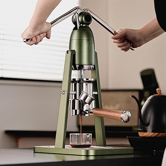 Espresso Coffee Maker, Manual Lever Espresso Machine, with Pressure Gauge, Double Pressure Rod, Extraction Pressure 0Bar-12Bar, for Home and Commercial