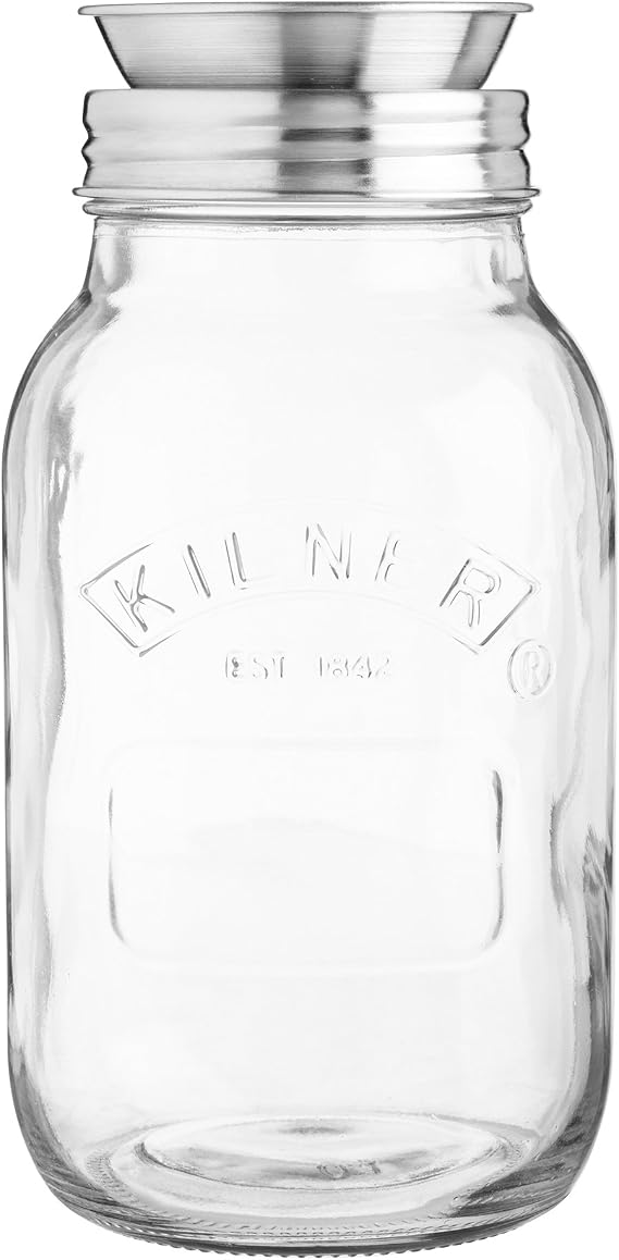 KILNER Create & Make spiral kesici – lezzetli meyve ve sebze spiralleri/spagetti üretimi için, saklama kavanozu dahil, 1 litre, 21,3 x 10 x 24,5 cm