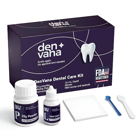Dental Cement Kit Zinc Oxide Eugenol Temporary Filling & Crown Repair | Tooth Repair Kit for Broken or Loose Caps, Bridges & Dentures | Strong Adhesive Glue | Instant Smile Fix | US Brand