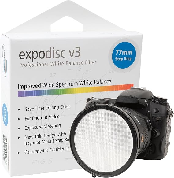 ExpoDisc v3 Professional White Balance Filter (77mm) - Easy White Balance