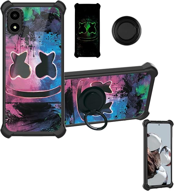 Aroepurt for AirVoice A67L Case Compatible for FOXXD FOOX A67L Phone Case Cover [Hard PC + Soft Silicone][Ring Support] [Luminous Effect] YGH-BQ
