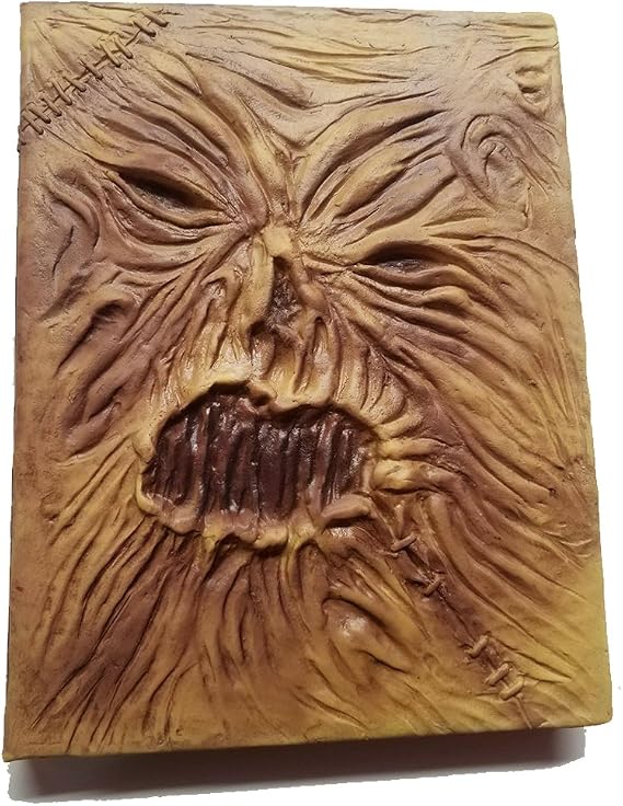Necronomicon Book Prop Horror Movie Wiccan Spellbook Grimoire Lovecraft Cthulu Leather Latex Halloween Hocus Pocus Book of Spells Decoration Costume Notebook Journal (36 Pages Then Blank)