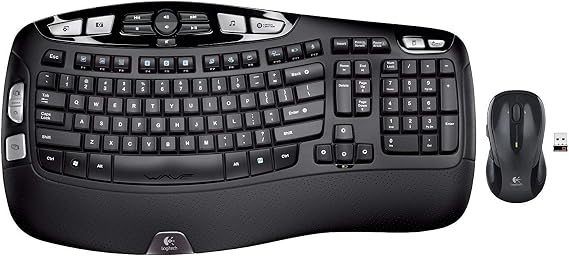 Logitech MK550 Wireless Wave K350 Keyboard and Mouse Combo Includes Keyboard and Mouse, Long Battery Life, Ergonomic Wave Design with Wireless Mouse (with Mouse)