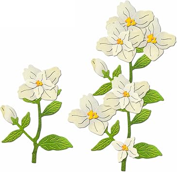 Gardenia Flower Metal Cutting Dies for Card Making, Paper Embossing Die Cuts Kit Templates, Storage Pockets Supplies, Photo Frame Album DIY Scrapbooking Stencils Sets