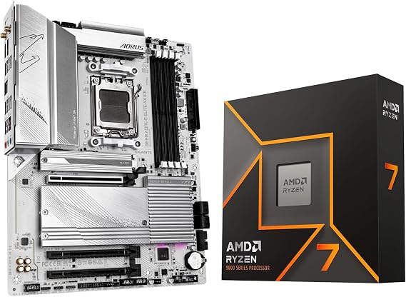 AMD 7700X Processor with GIGABYTE B650 AORUS Elite AX ICE Motherboard Combo