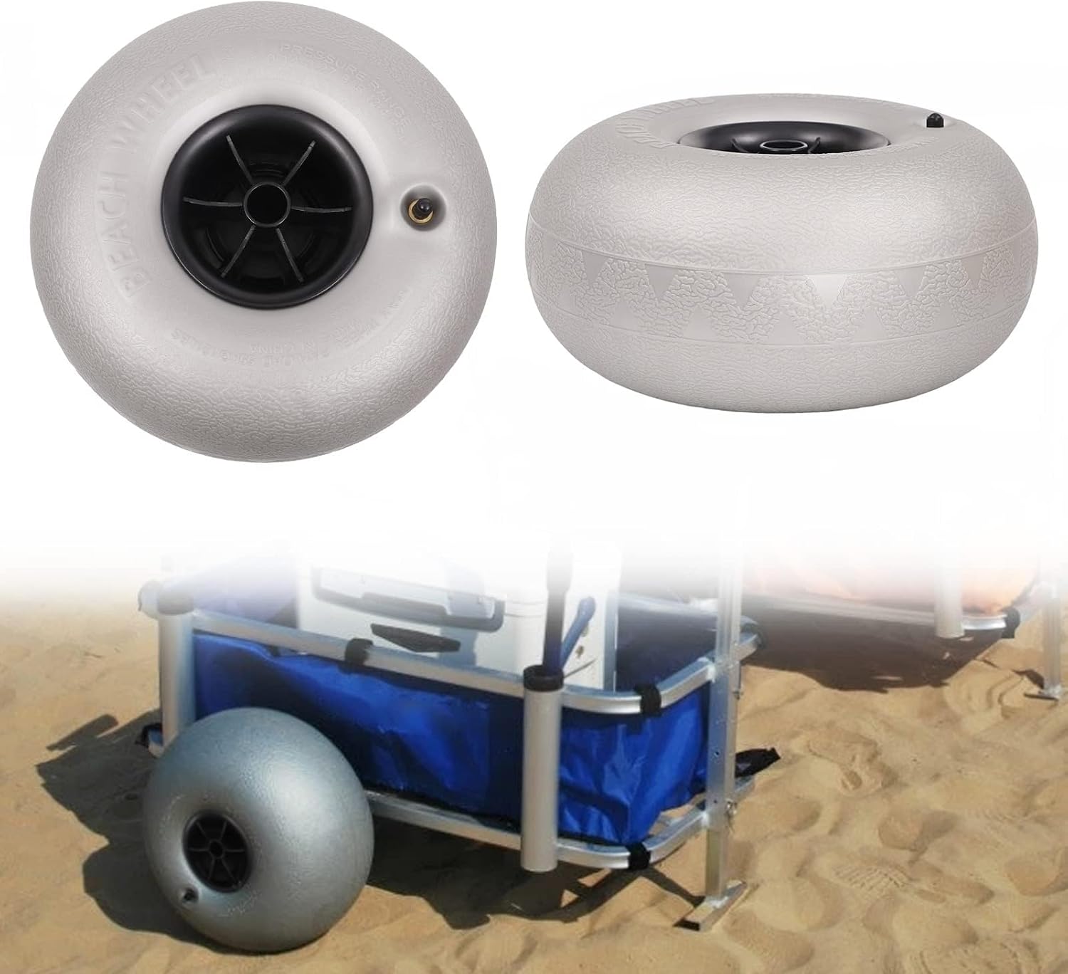 Kayak Wheels-2 Pack, 10in Replacement Big Beach Sand Tires,Kayak Dolly Canoe Beach Fishing Buggy Cart DIY Beach Wheels for Sand 10IN