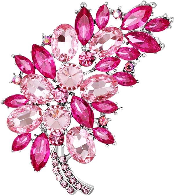 Merdia Created Crystal Fashion Brooch Pin Wedding Feather Brooches for Women | Brooches and Pins for Women | Dress accessories | Fashion Jewelry | Jewelry Pins and Brooches