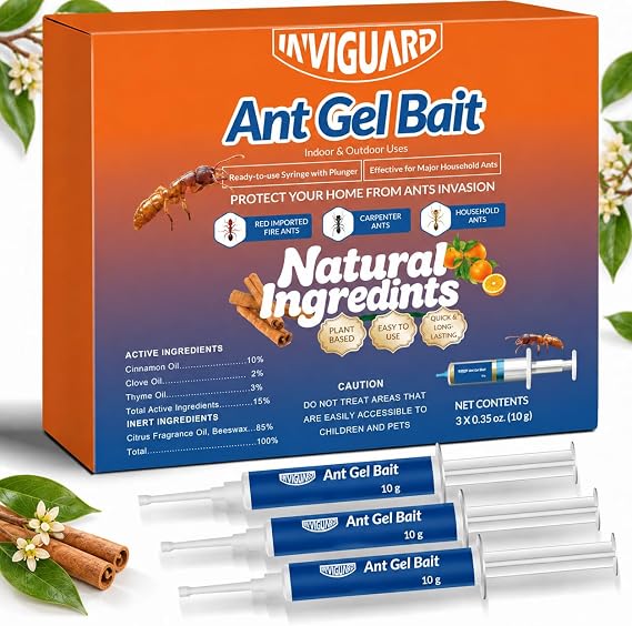 Ant Gel Bait, 3Tubes x 10g, Indoor and Outdoor Use