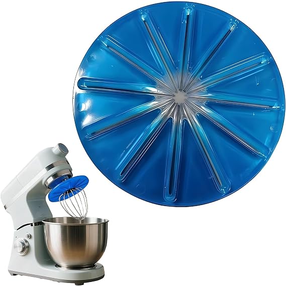 Stand Mixer Whisk Scraper Attachment, Anti-Splatter Splash Guard for 6-Wire Whisks, Compatible with 4.5QT & 5QT Tilt-Head Mixers, Mixer Wiper Compatible with Kitchenaid, Blue